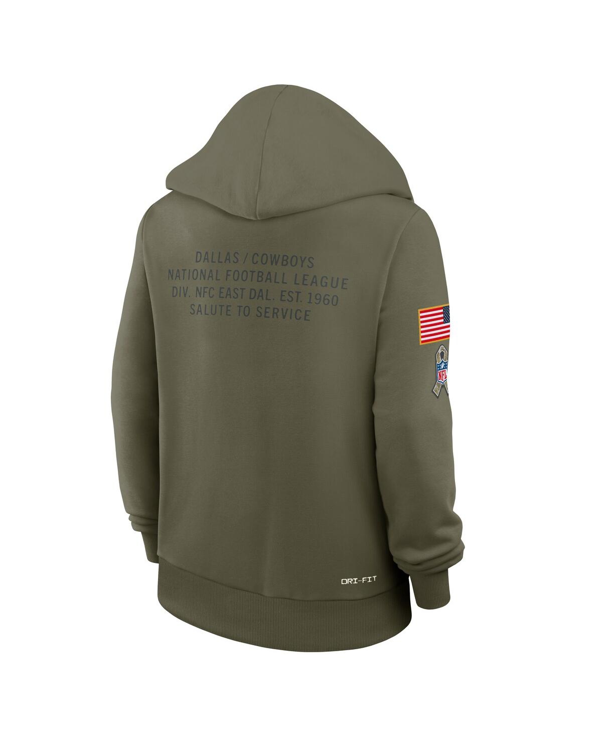 Nike Dallas Cowboys Salute To Service Sideline  Women's Dri-fit Nfl Pullover Hoodie In Gray