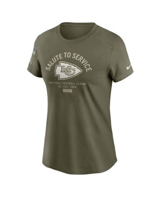Women's Olive Kansas City Chiefs 2025 Salute to Service Sideline T-Shirt