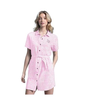 Margaritaville - Women's Pink Minnesota Vikings Palm Linen Dress