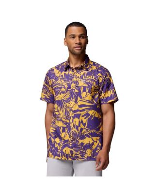 Columbia - Men's Purple LSU Tigers Super Slack Tide Omni-Wick Button-Up Shirt