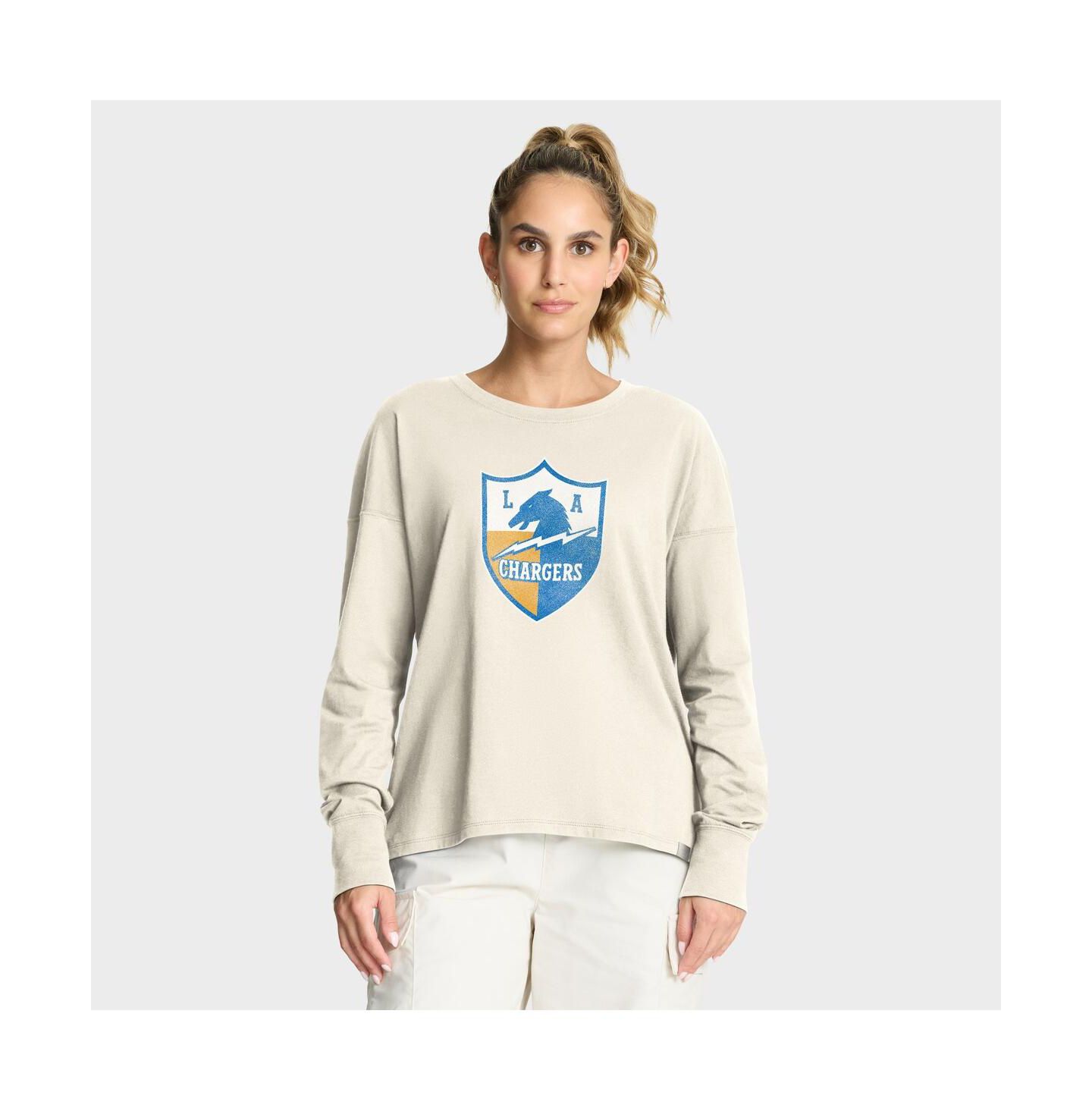 Женская футболка Fanatics Cream Los Angeles Chargers Dove Legacy Long Sleeve — фото 1