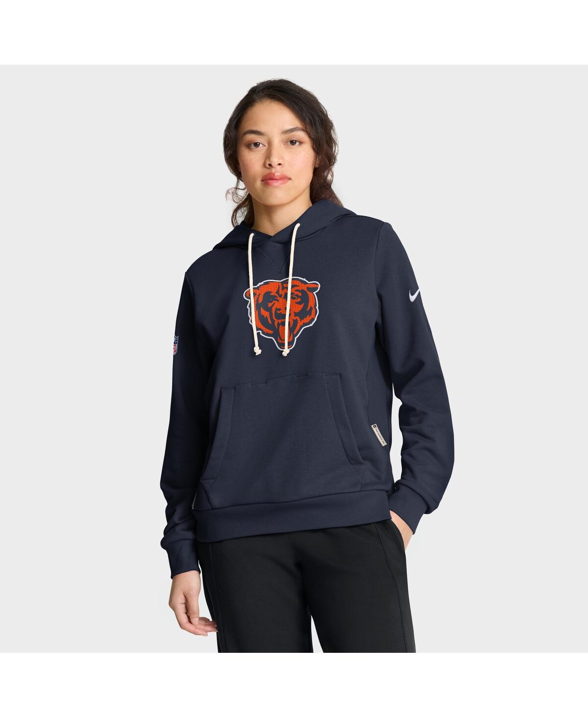 Nike Women's Navy Chicago Bears Sideline Standard Issueâ Initial Homeâ Dri-fit Hoodie In Blue