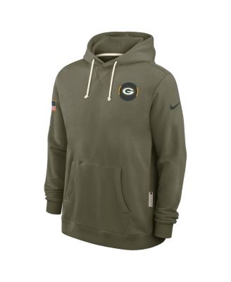 Men's Olive Green Bay Packers 2025 Salute to Service Sideline Standard Issue Dri-FIT Hoodie