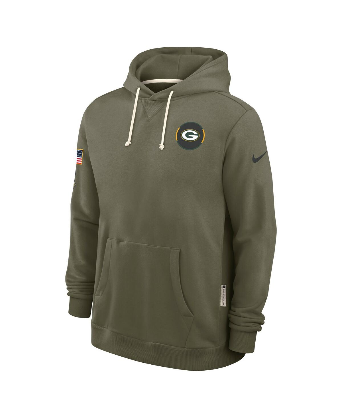 Nike Men's Olive Green Bay Packers 2025 Salute to Service Sideline Standard Issue Dri-fit Hoodie