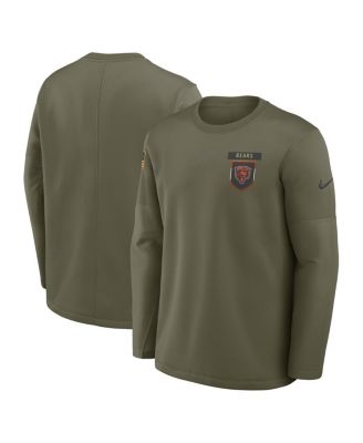 Nike - Men's Olive Chicago Bears 2025 Salute to Service Sideline Coaches Therma-FIT Long Sleeve Shirt