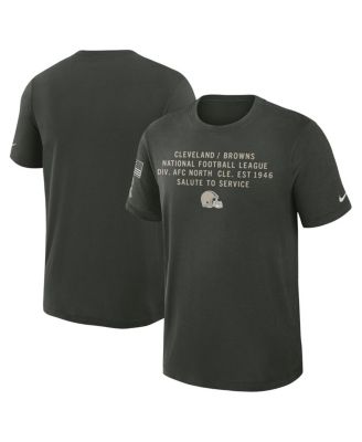 Nike - Men's Dark Green Cleveland Browns 2025 Salute to Service Sideline Slub Dri-FIT T-Shirt
