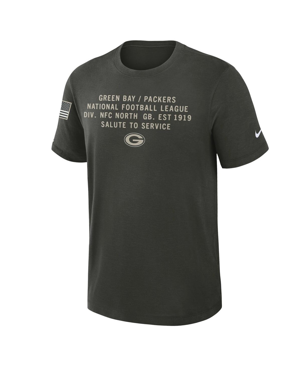 Nike Men's Forest Green Green Bay Packers 2025 Salute To Service Sideline Slub Dri-fit T-shirt In Green