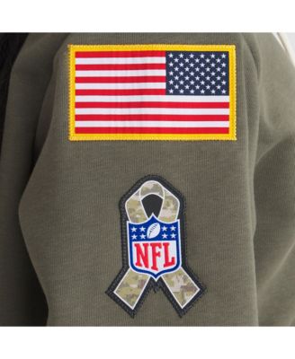 Women's Olive Baltimore Ravens 2025 Salute to Service Sideline Standard Issue Dri-FIT Hoodie