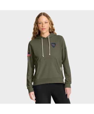 Nike - Women's Olive Tennessee Titans 2025 Salute to Service Sideline Standard Issue Dri-FIT Hoodie