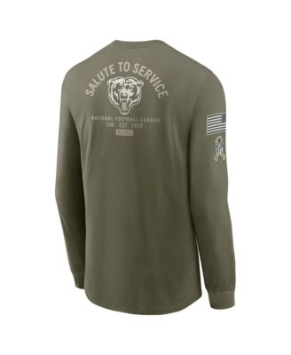 Men's Olive Chicago Bears 2025 Salute to Service Sideline Long Sleeve T-Shirt