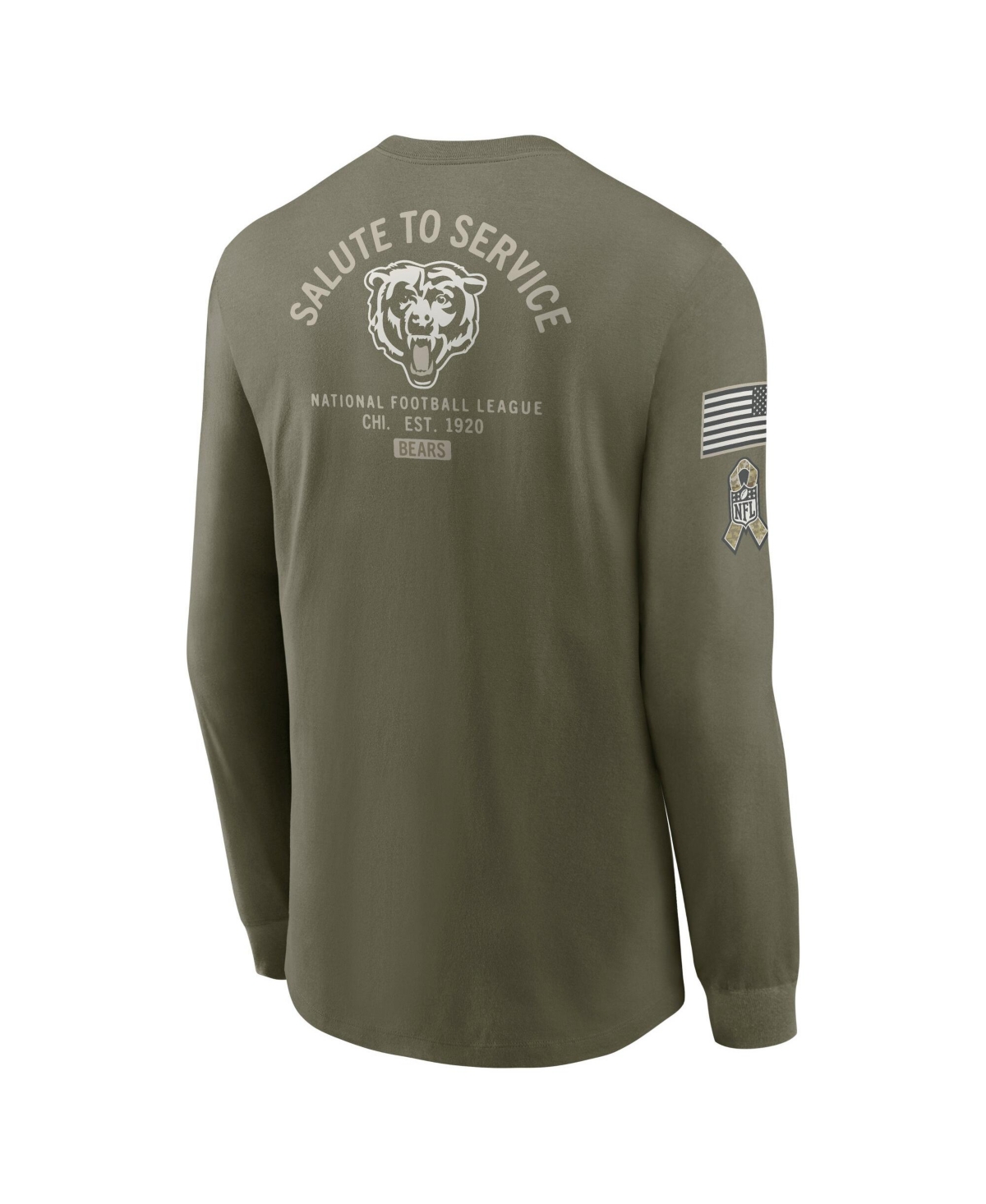 Nike Men's Olive Chicago Bears 2025 Salute to Service Sideline Long Sleeve T-Shirt