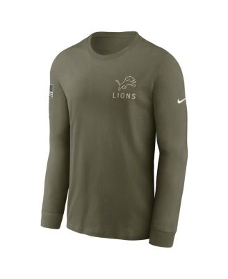 Men's Olive Detroit Lions 2025 Salute to Service Long Sleeve T-Shirt