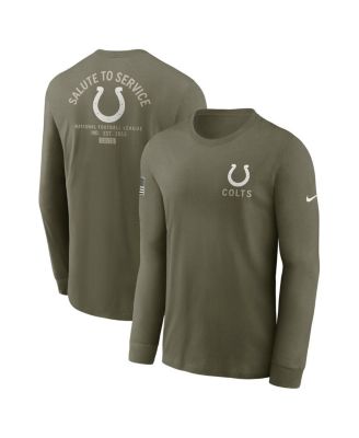 Nike - Men's Olive Indianapolis Colts 2025 Salute to Service Sideline Long Sleeve T-Shirt