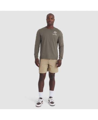 Men's Olive Miami Dolphins 2025 Salute to Service Sideline Long Sleeve T-Shirt