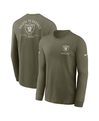 Nike - Men's Olive Las Vegas Raiders 2025 Salute to Service Sideline Long Sleeve T-Shirt