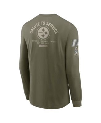 Men's Olive Pittsburgh Steelers 2025 Salute to Service Sideline Long Sleeve T-Shirt