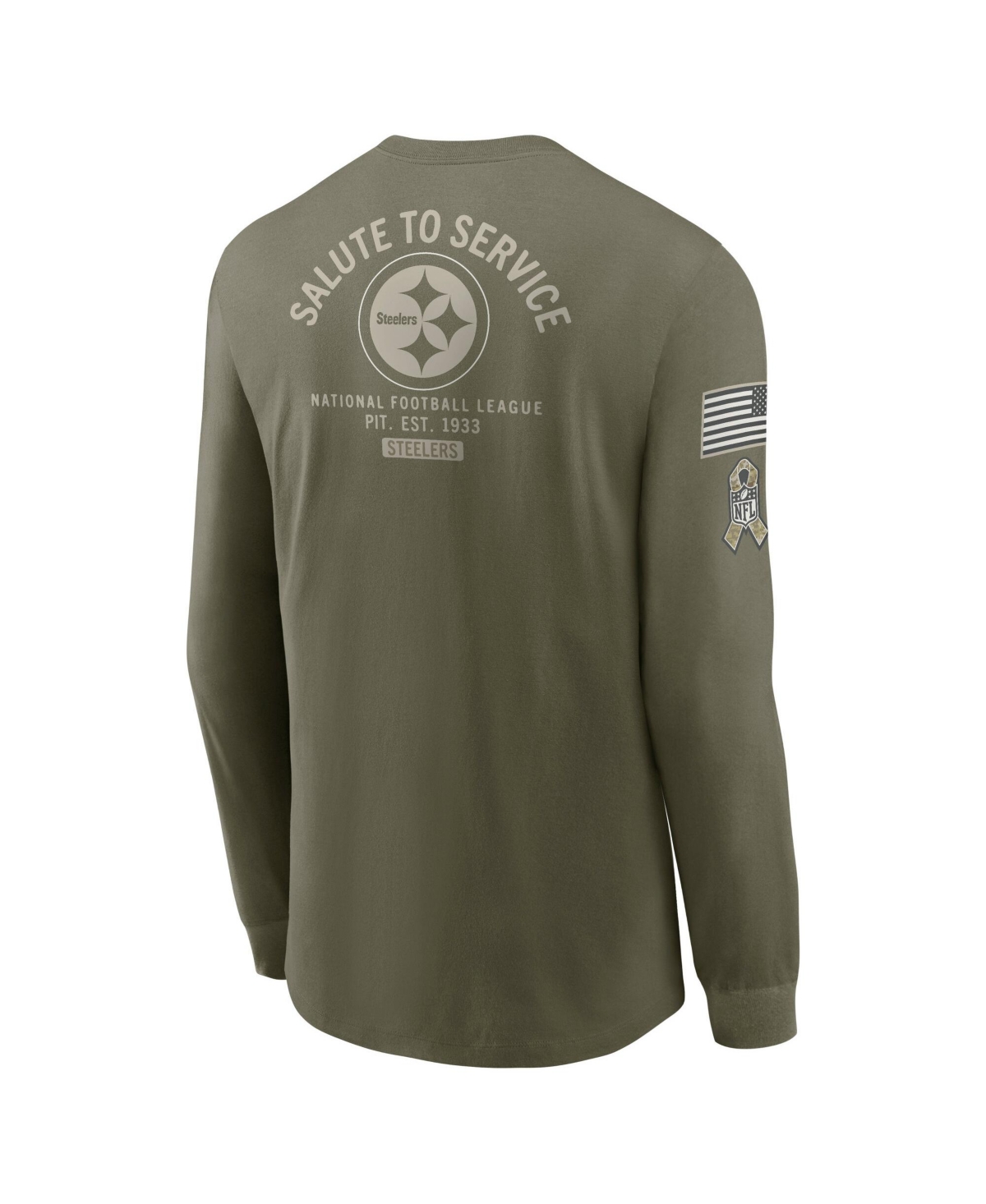 Nike Men's Olive Pittsburgh Steelers 2025 Salute to Service Sideline Long Sleeve T-Shirt