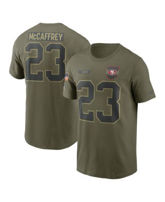 Nike - Men's Christian McCaffrey Olive San Francisco 49ers 2025 Salute to Service Name Number T-Shirt
