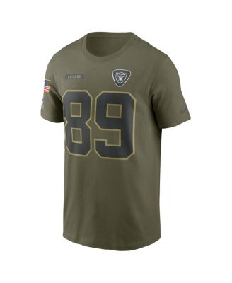 Men's Brock Bowers Olive Las Vegas Raiders 2025 Salute to Service Name Number T-Shirt