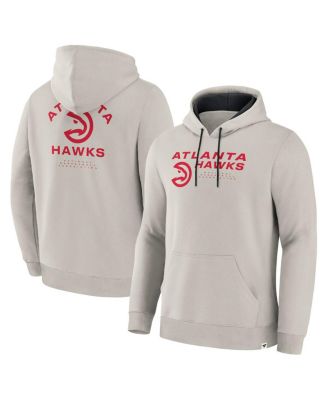 Fanatics - Men's Off White Atlanta Hawks Crossover Collection Blocked Shot Premium Pullover Hoodie