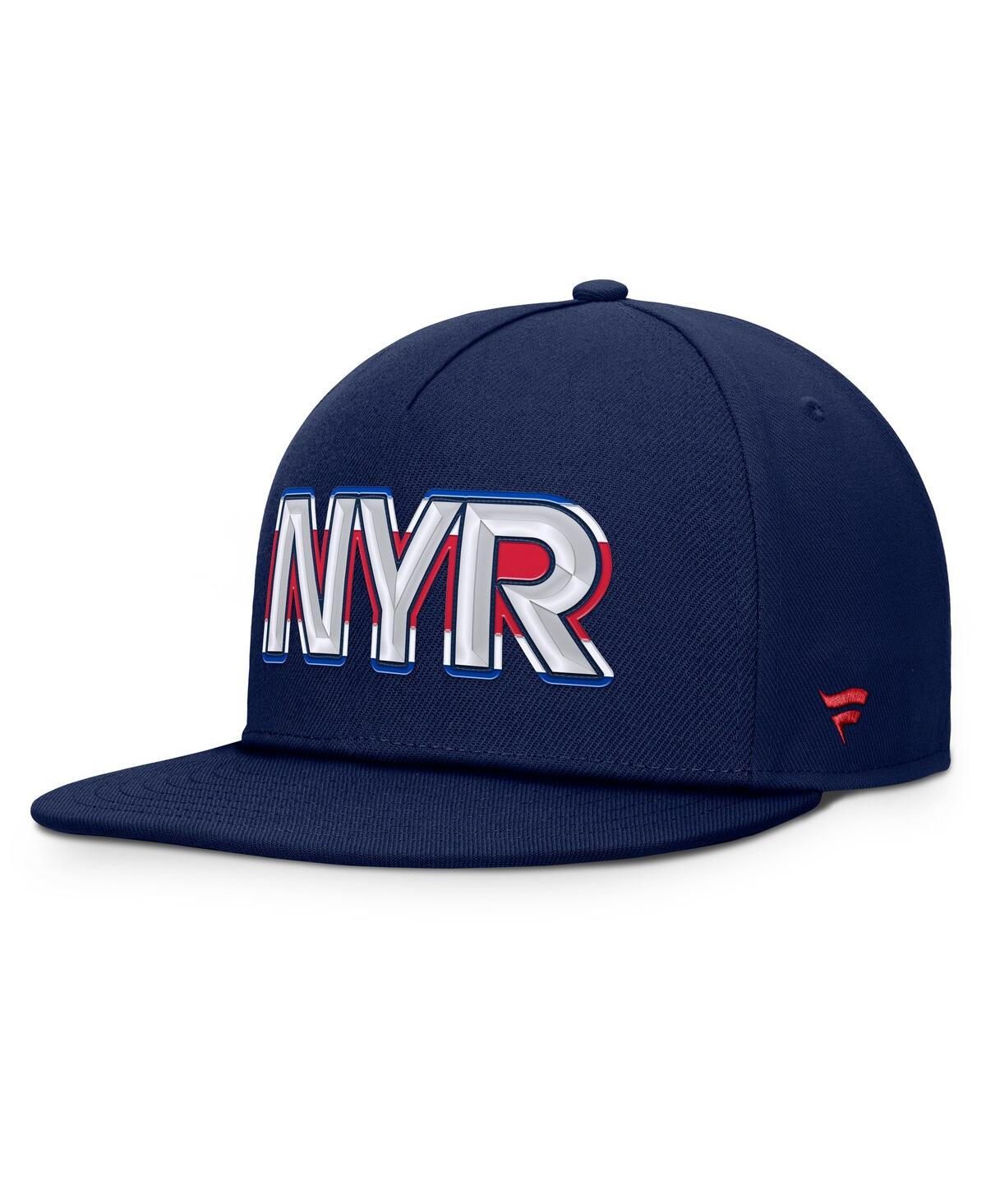 Fanatics Men's Navy New York Rangers Authentic Pro Rink Team Code Snapback Hat In Blue