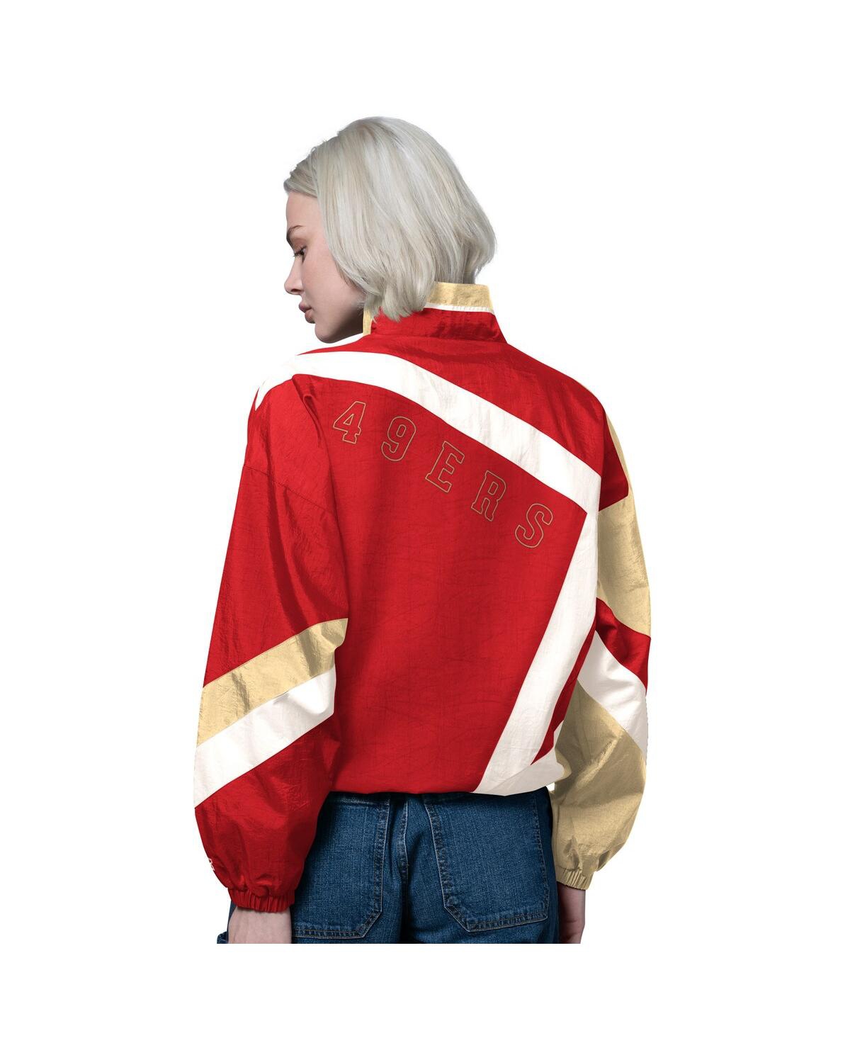 Starter Women's Scarlet/gold San Francisco 49ers 1st Quarter Full-zip Windbreaker Jacket In Red