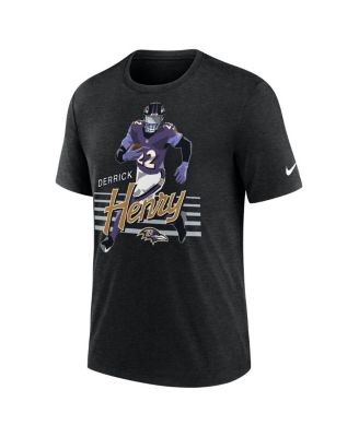 Men's Derrick Henry Heather Black Baltimore Ravens Player Graphic T-Shirt