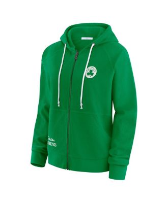 Women's Green Boston Celtics Full-Zip Raglan Hoodie