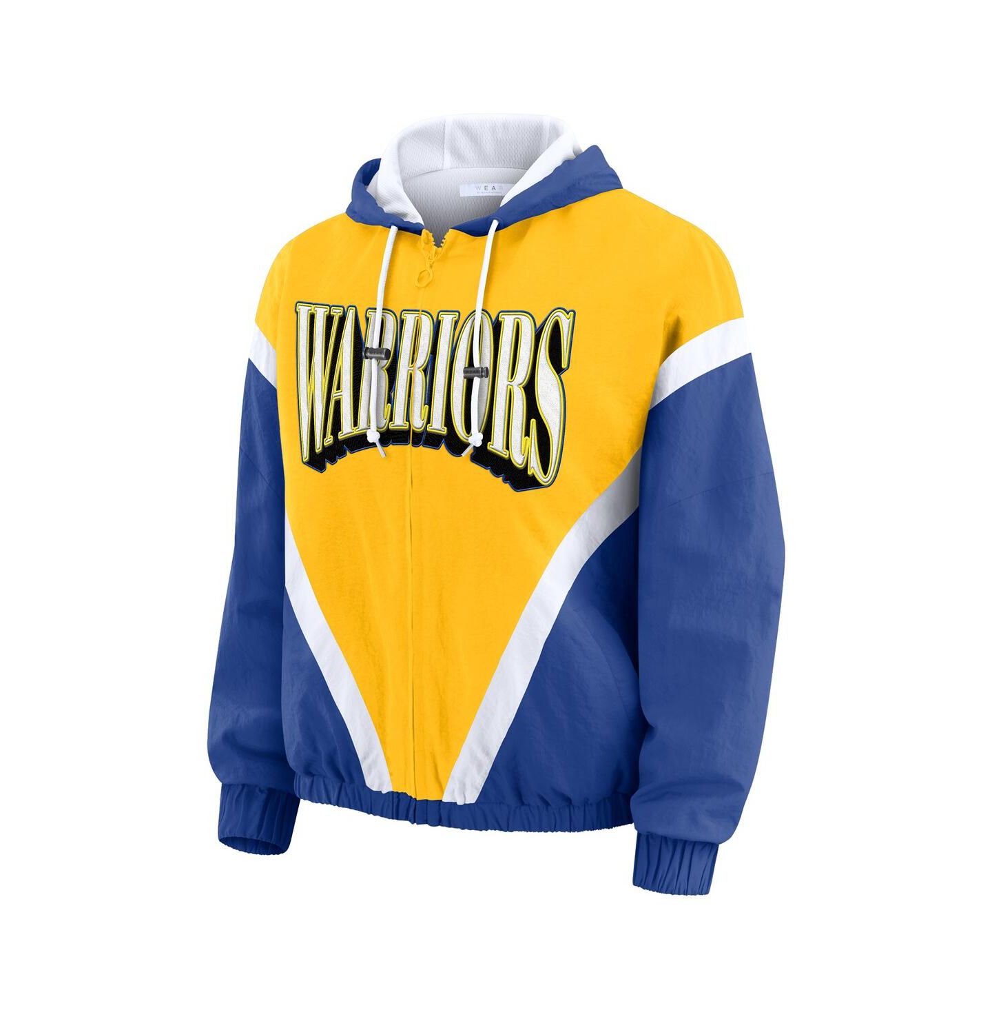Женская куртка WEAR by Erin Andrews Gold/Royal Golden State Warriors Color-Block Full-Zip Windbreaker — фото 3