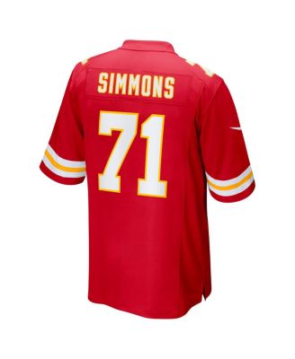 Men's Josh Simmons Red Kansas City Chiefs 2025 NFL Draft First Round Pick Game Jersey