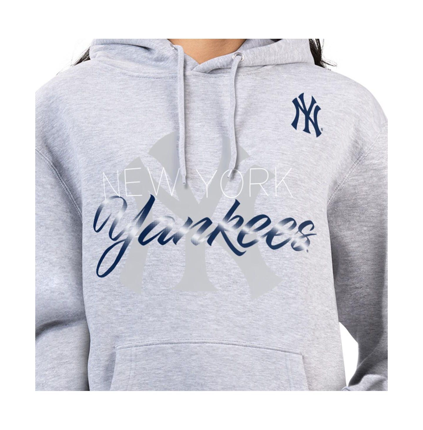 Женское худи G-III 4Her by Carl Banks Heather Gray New York Yankees Shadow Logo Graphic Pullover — фото 3