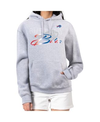 G-III 4Her by Carl Banks - Women's Gray Buffalo Bills Shadow Logo Fleece Pullover Hoodie