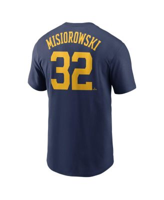 Men's Jacob Misiorowski Navy Milwaukee Brewers Fuse Name Number T-Shirt
