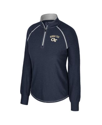 Women's Navy Georgia Tech Yellow Jackets Bikram Raglan Quarter-Zip Top