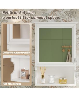 20'' Wall Mounted Bathroom Cabinet with Mirror & Storage Door