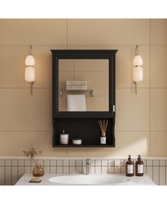 20'' Wall Mounted Bathroom Cabinet with Mirror & Storage Door
