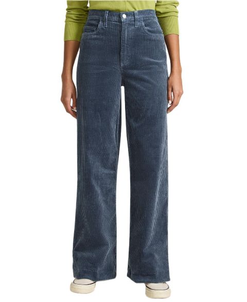 Женские брюки Lands' End High Rise Wide Leg Corduroy, цвет: Пыльный индиго