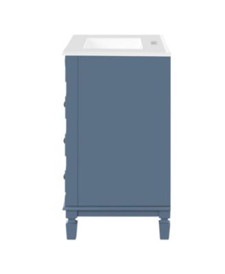 30-Inch Bathroom Vanity with Ceramic Sink, Small Bathroom Cabinet, 2 Drawers & Adjustable Storage Shelf