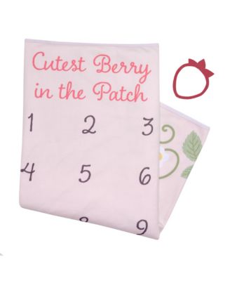 Strawberry Patch Milestone Photo Opportunity Fleece Baby Blanket