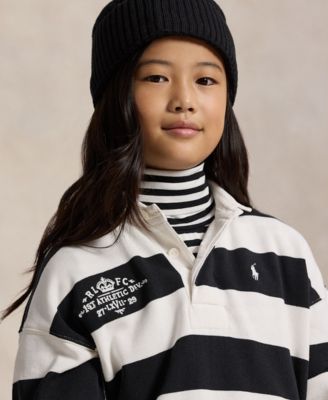 Girls' 7-16 Embroidered Rugby Sweatshirt