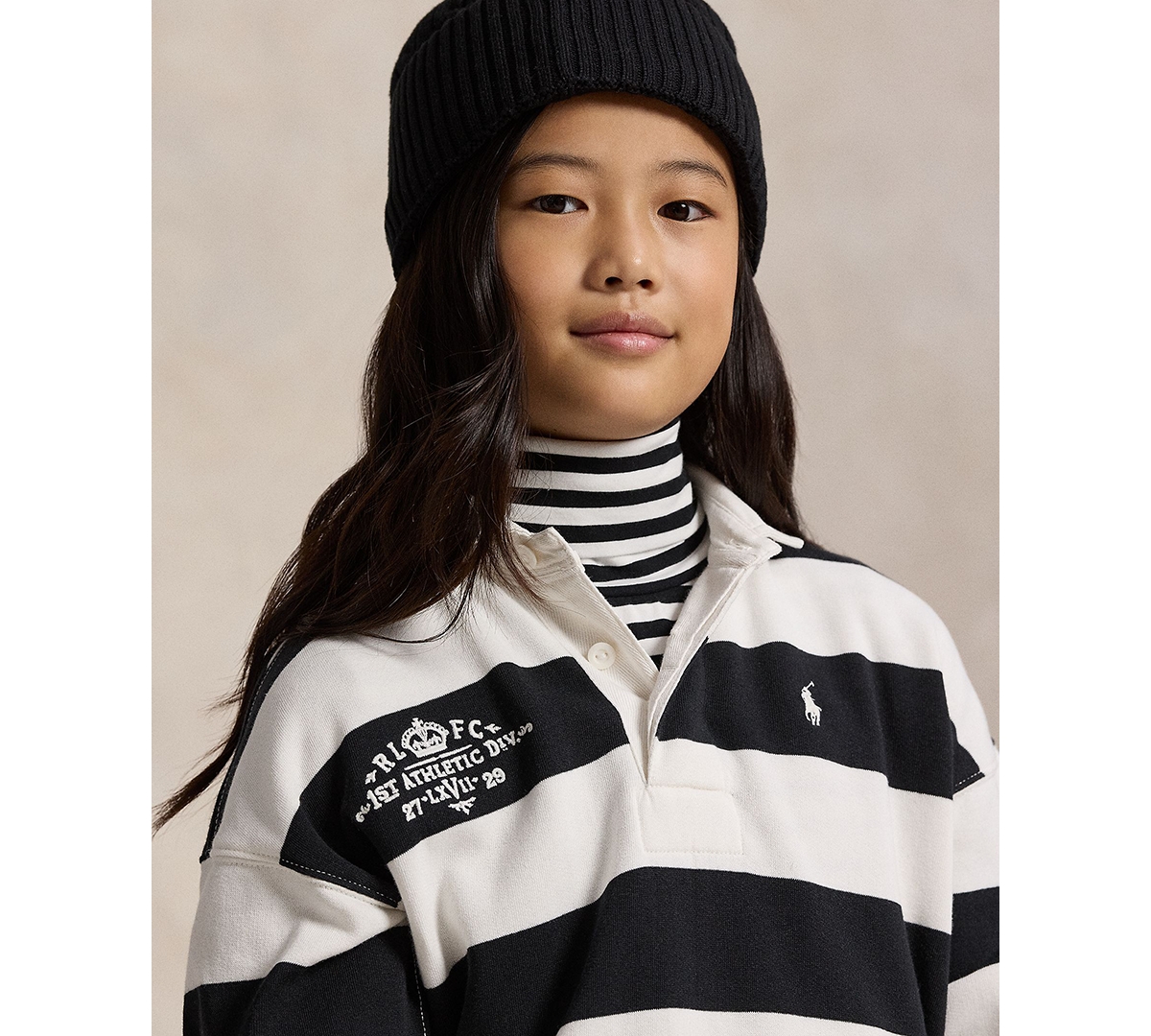 Polo Ralph Lauren Girls 7-16 Embroidered Rugby Sweatshirt