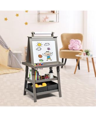 3 in 1 Double-Sided Wooden Kid's Art Easel Whiteboard