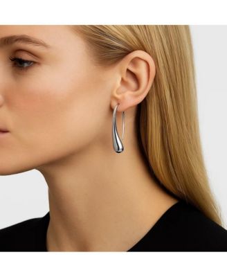 Sophia Teardrop Hook Earrings – Modern Minimalist Design in Silver or Gold