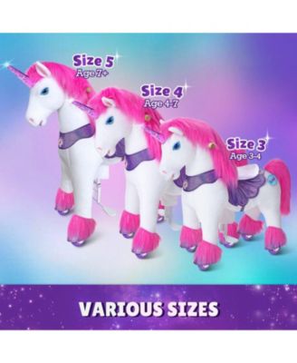 Model Y Pink/Purple Unicorn Rideable Toy for Age 3-4