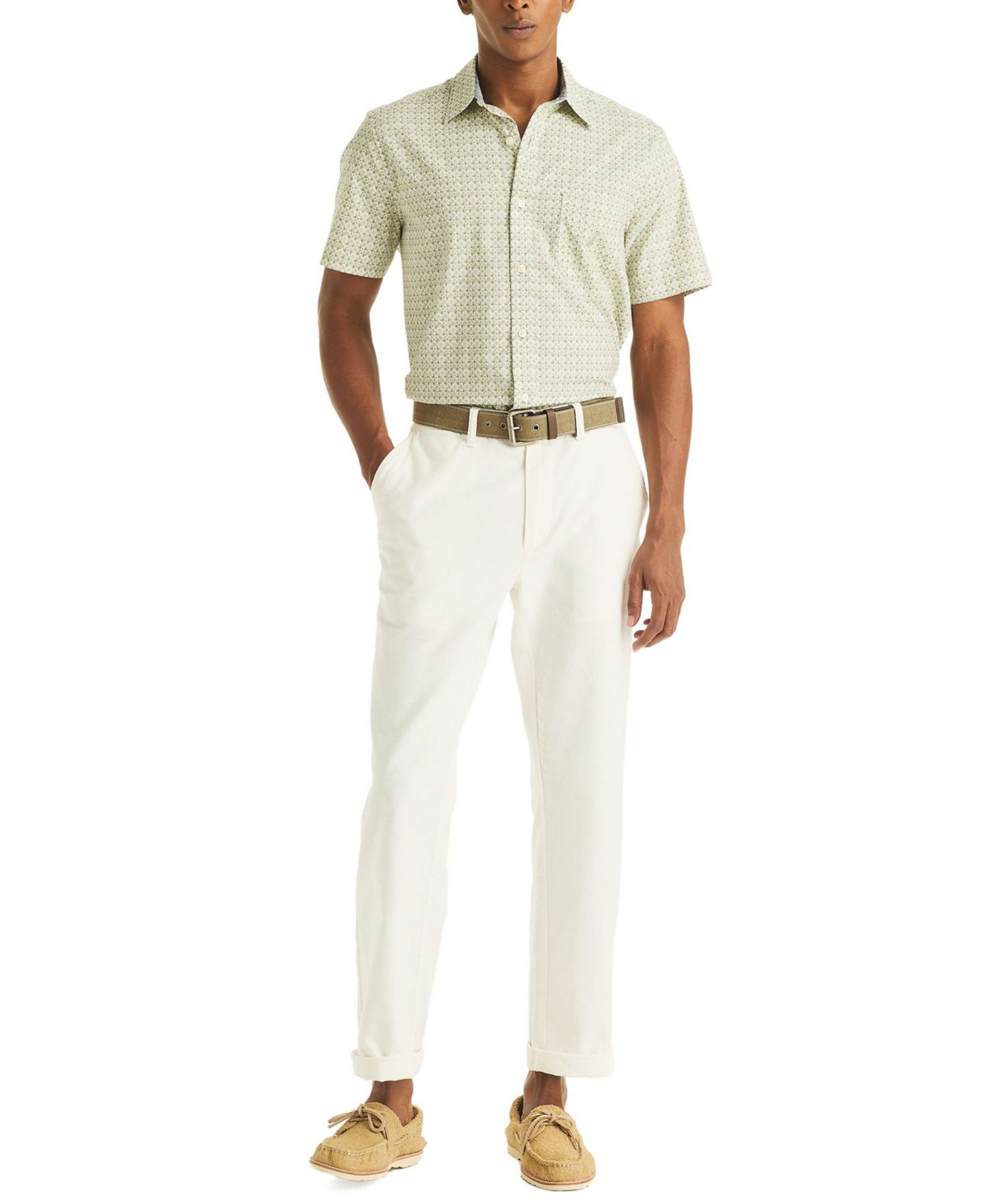 Мужская рубашка Nautica Printed Short-Sleeve, цвет: Пепельный розовый — фото 5