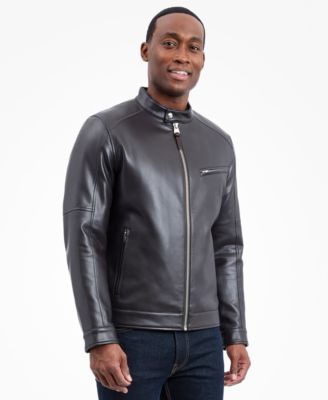 Men's Faux Leather Moto Jacket