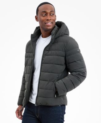Men's Dressy Hooded Stretch Packable Jacket