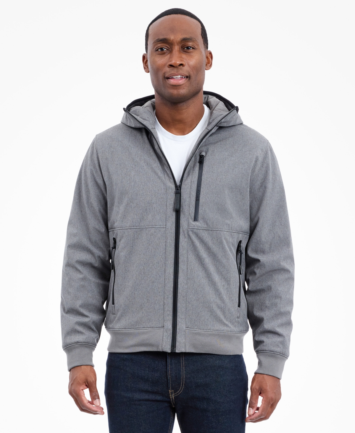 Michael Kors Men's Hooded Softshell Jacket - Light Heather Gray