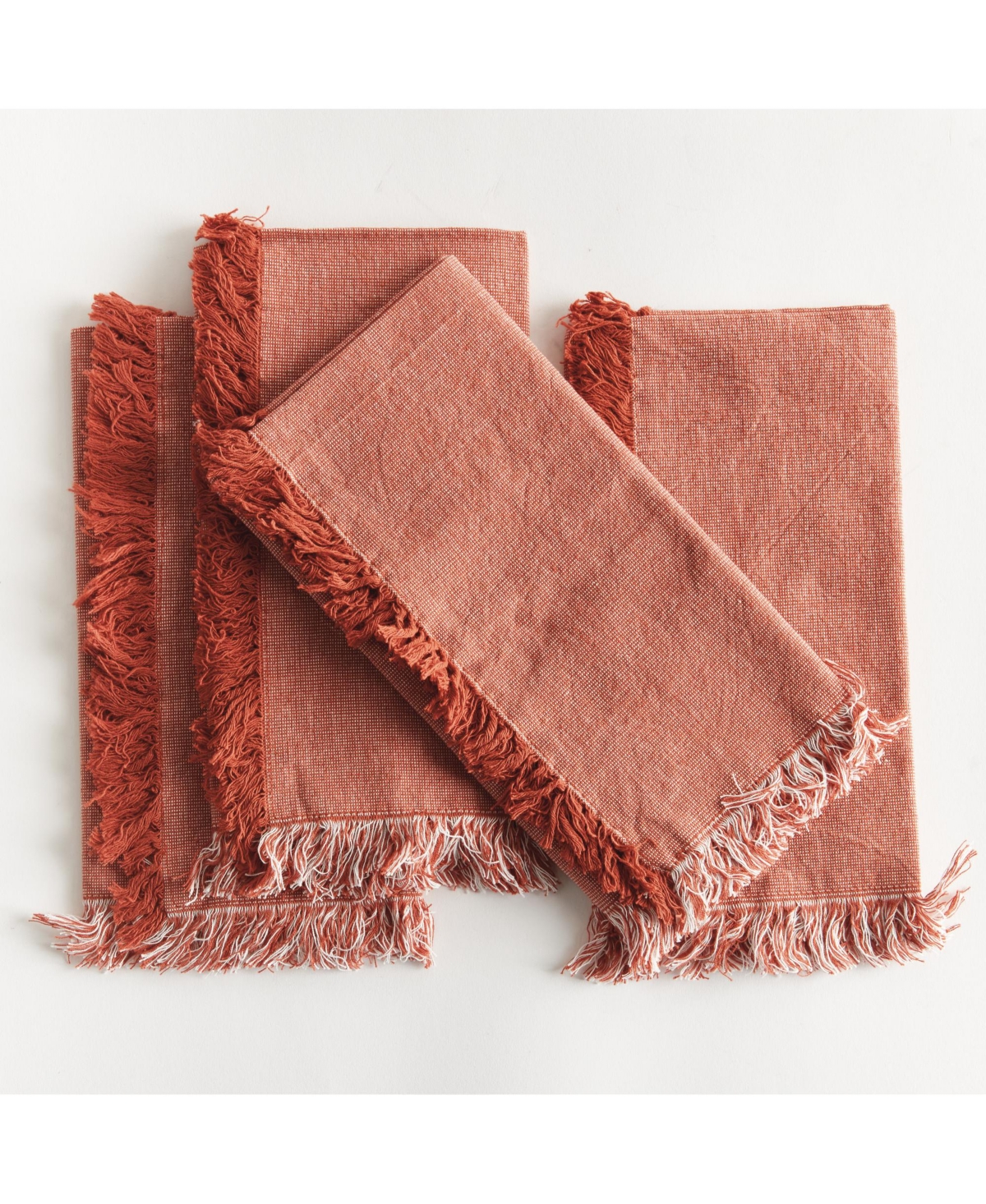 Napa Home & Garden Aura Dinner Napkins - Rust - Pre-Washed Cotton - 4pc