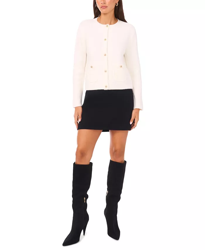 Women's Patch Pockets Long Sleeves Cardigan